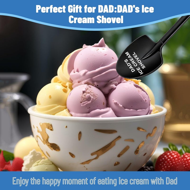 Chambom Gifts for Dad - Dad's Ice Cream Shovel, Father Presents, Stainless Steel Ice Cream Shovel for Christmas, Father's Day, Birthday Gifts from Daughter Son, Stocking Stuffers for Men - Black - Image 5
